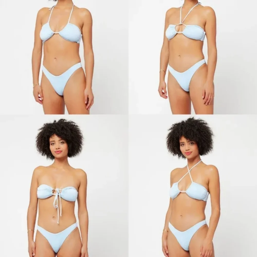 L*Space Shimmer Dawn Cabana Bikini Set Sky Blue